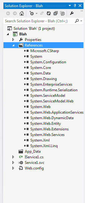 Visual Studio solution explorer