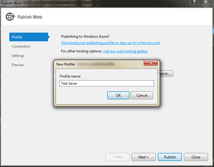 Visual Studio profile name in publish settings